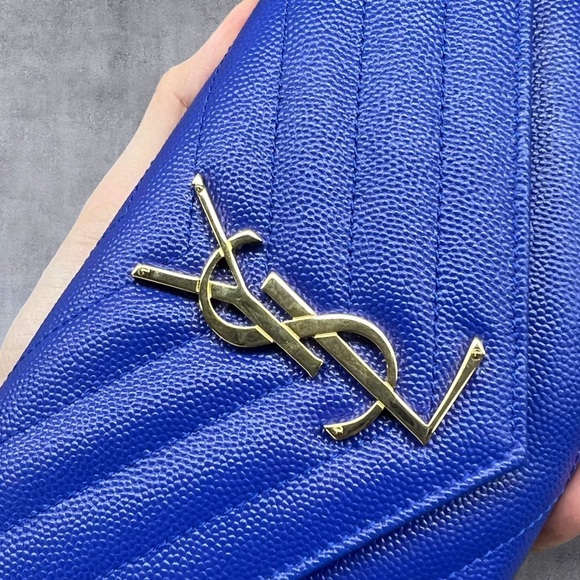 Saint Laurent YSL CASSANDRE MATELASSÉ LG FLAP WALLET IN GRAIN DE POUDRE LEATHER - Picture 9 of 10